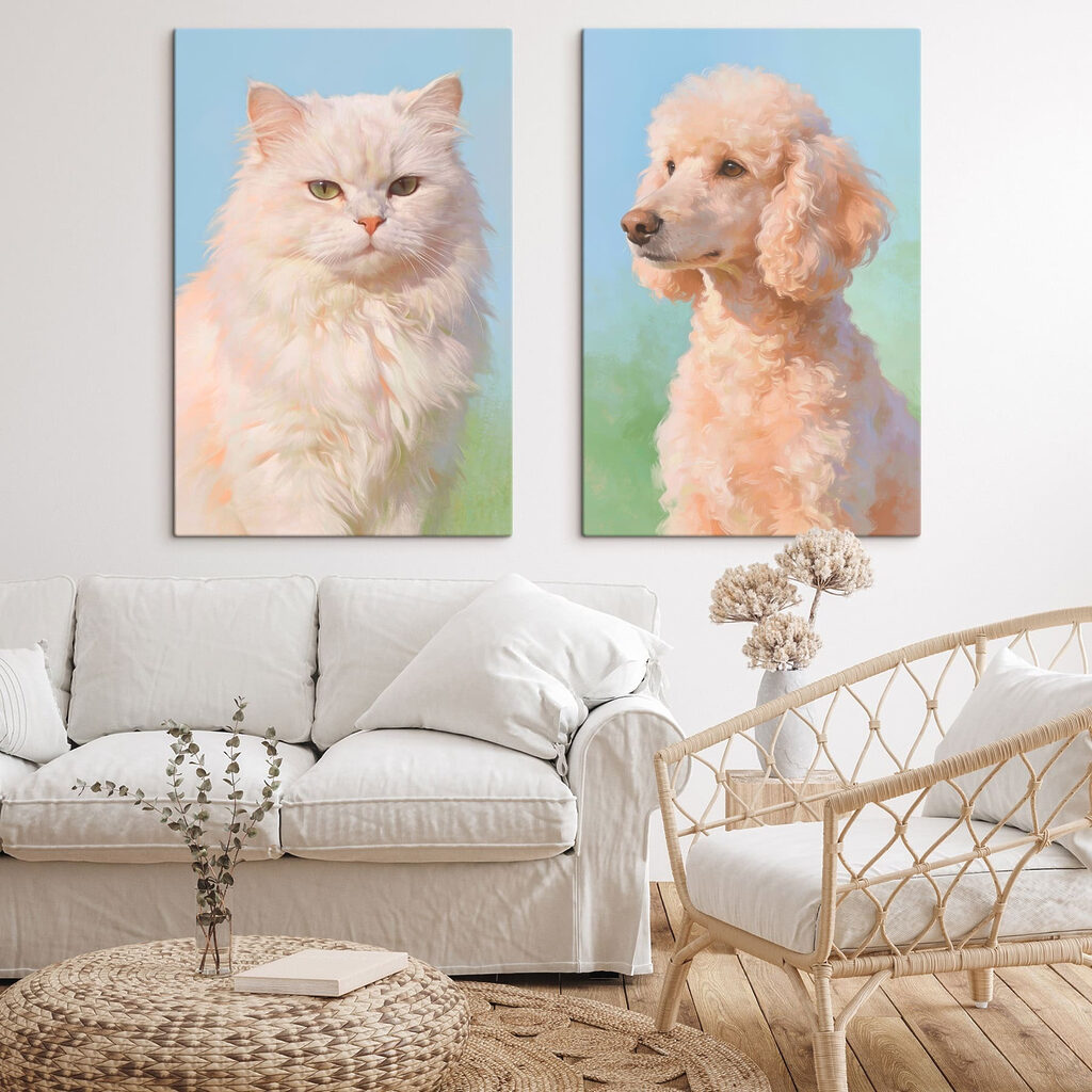Gatto e cane insieme in un ambiente