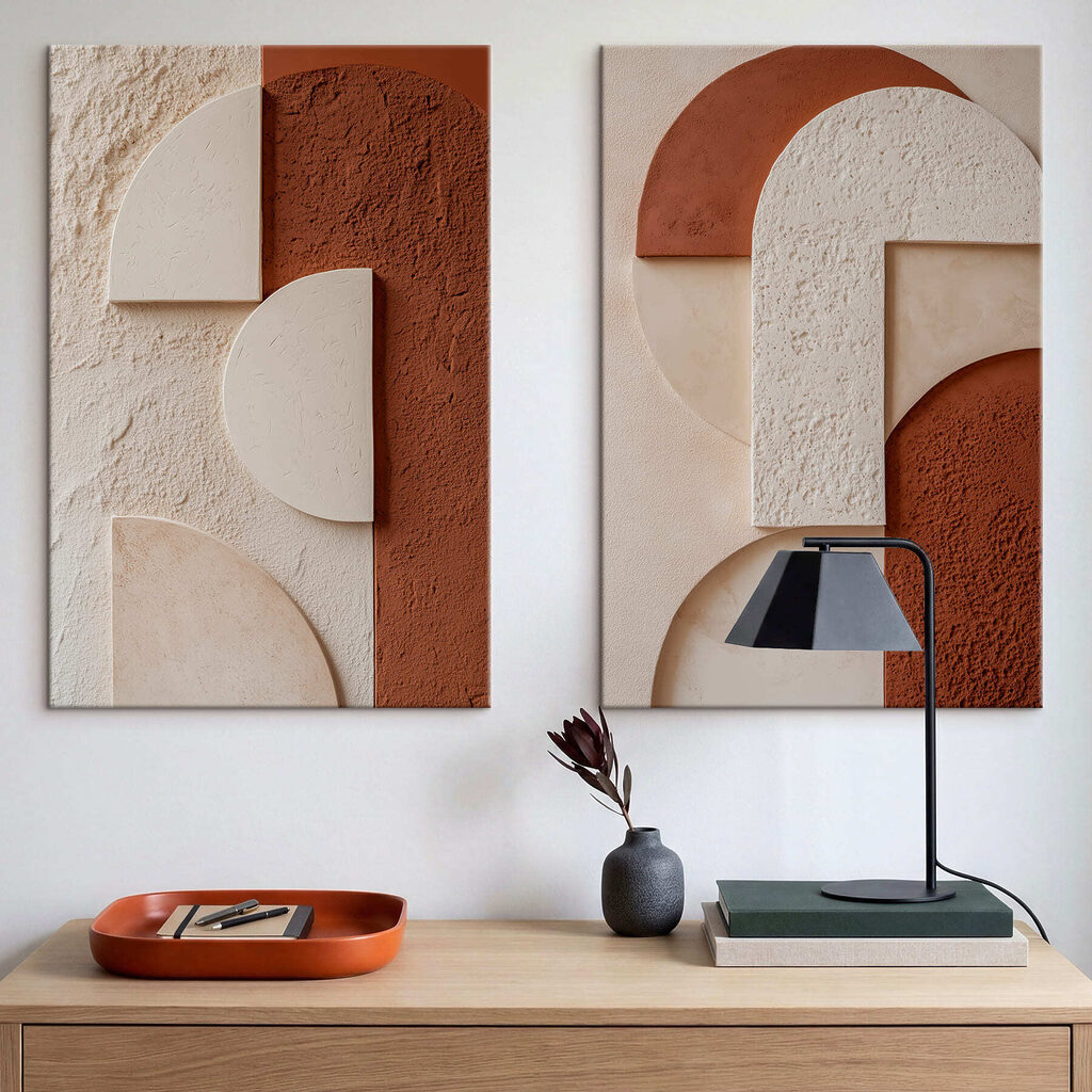 Archi in terracotta in un ambiente