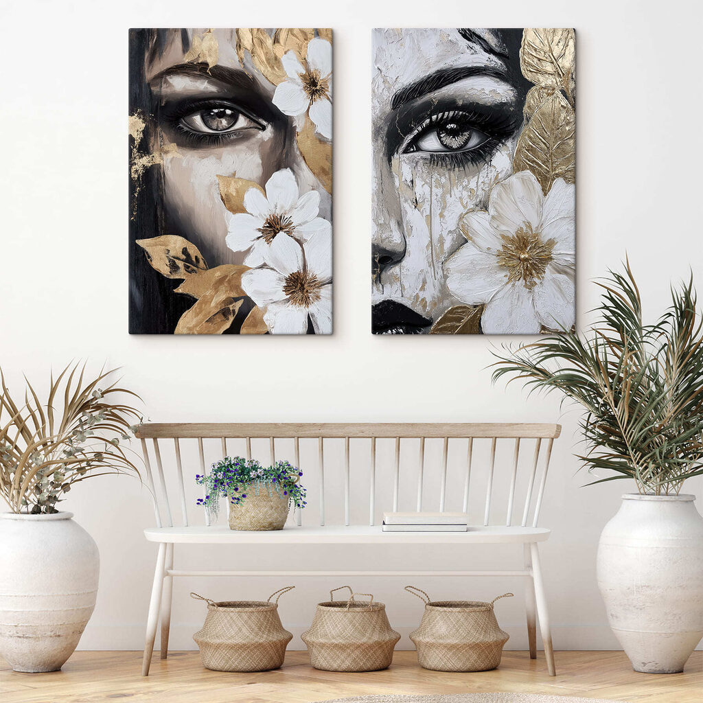 Sguardi tra i fiori in un ambiente
