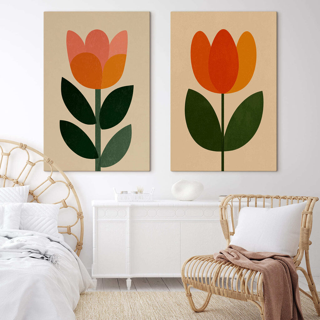 Tulipani essenziali in un ambiente