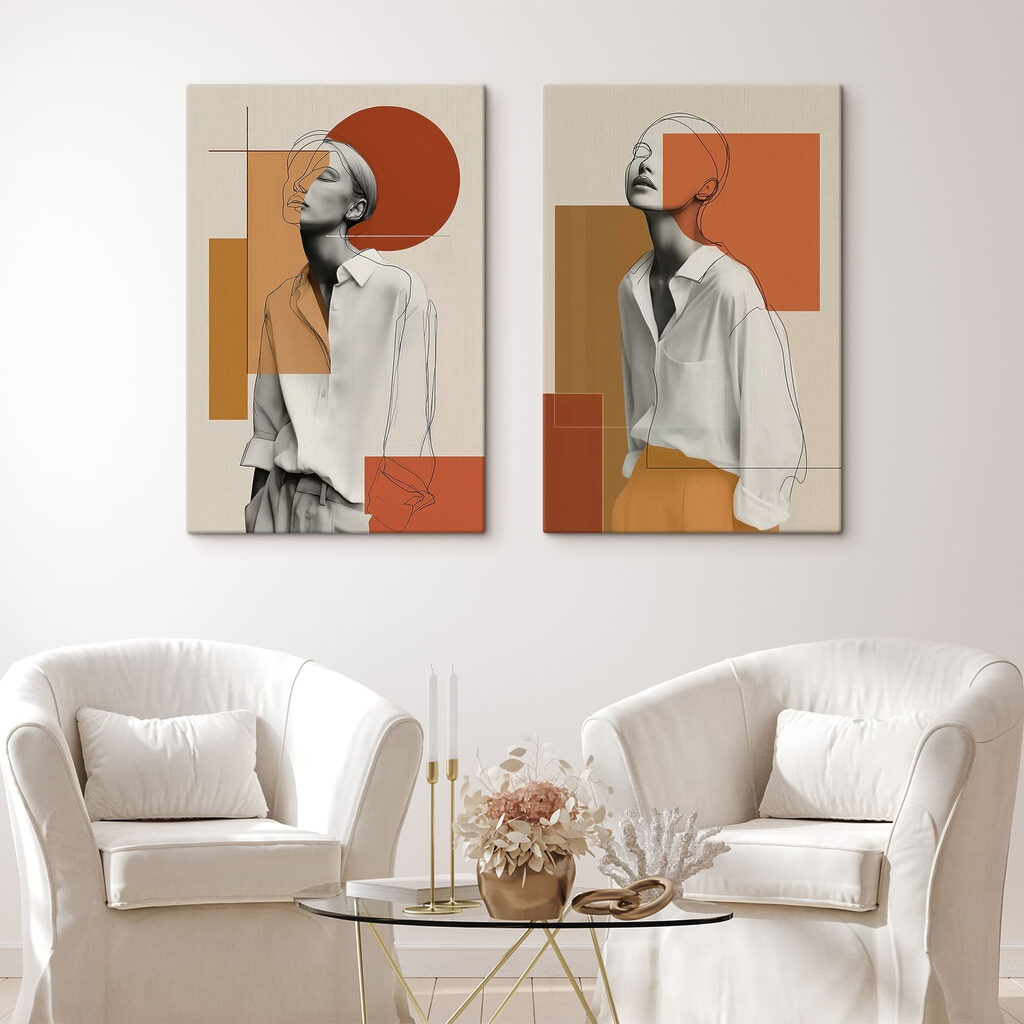 Ritratti in arancio in un ambiente