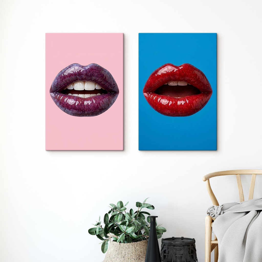 Labbra lucide in un ambiente