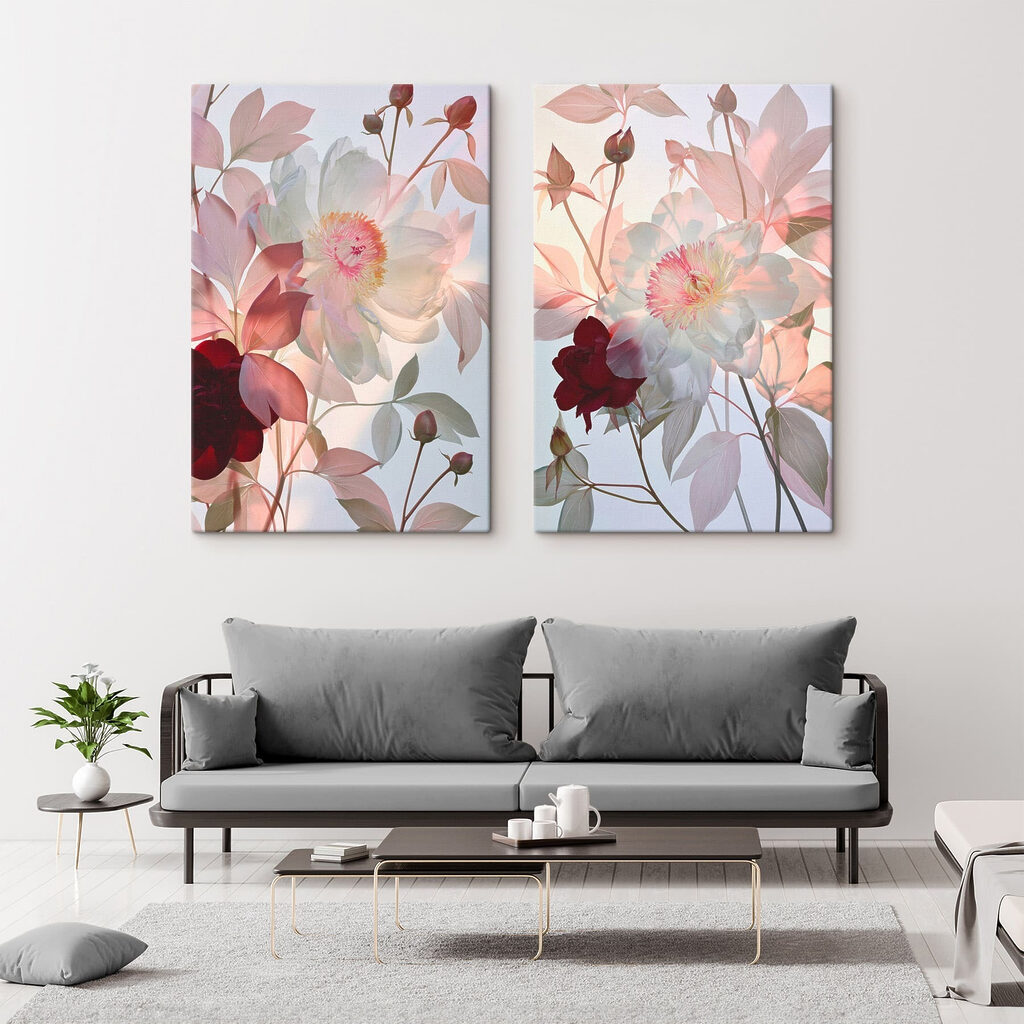 Fiori tra rami sottili in un ambiente