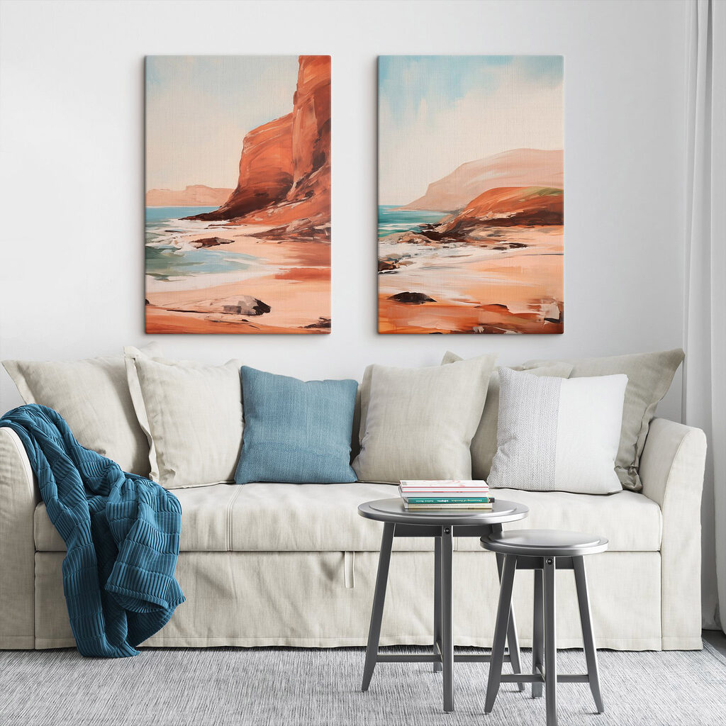 Scogliere rosse sul mare in un ambiente