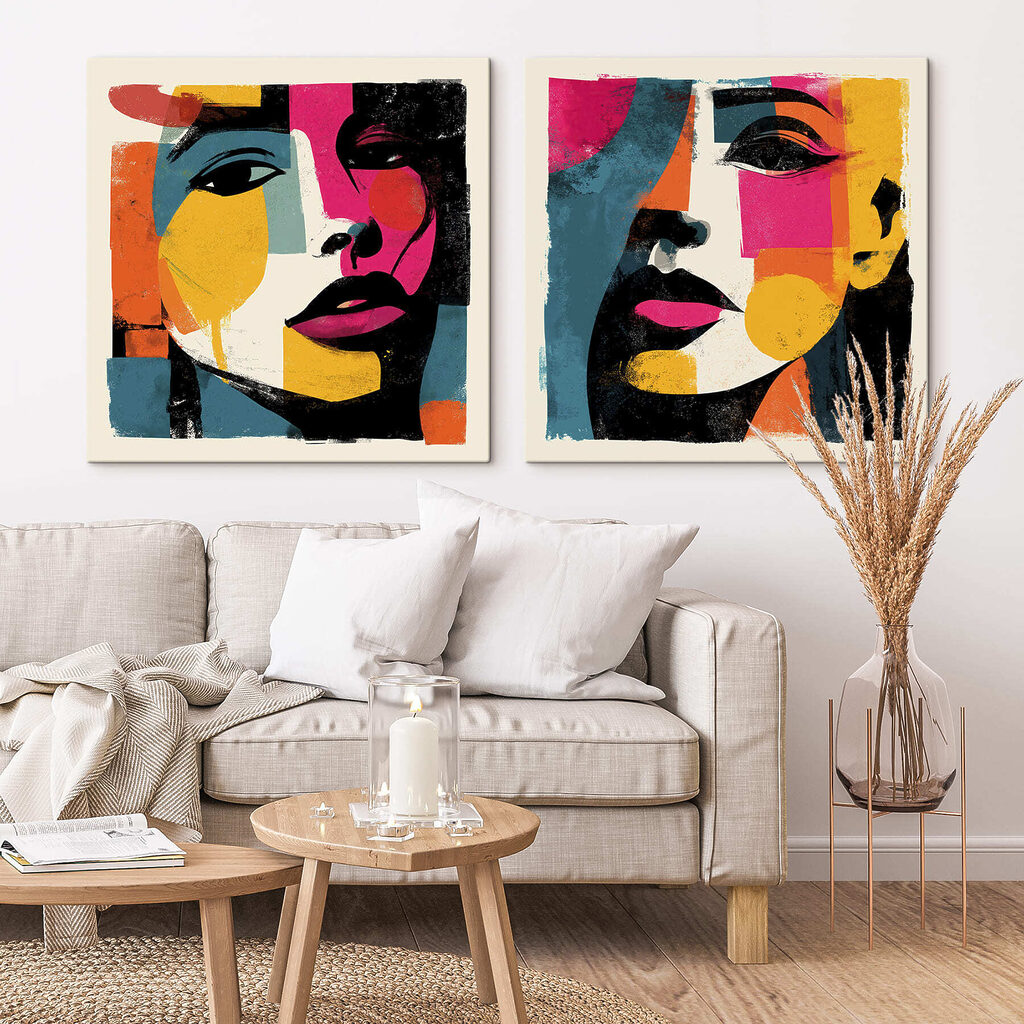 Sguardi in colori vivaci in un ambiente