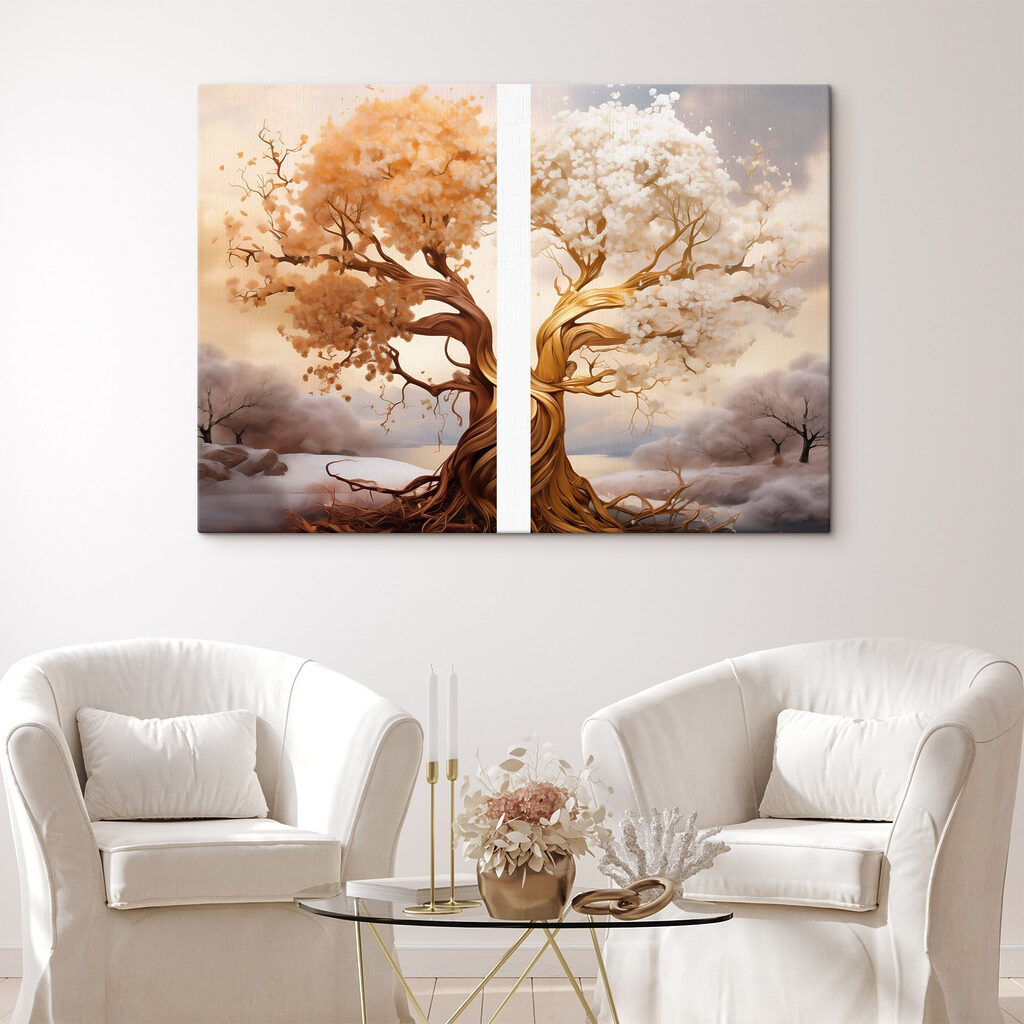 Albero con due chiome in un ambiente
