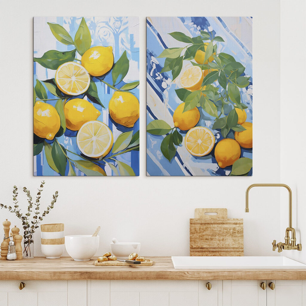 Limoni su blu estivo in un ambiente