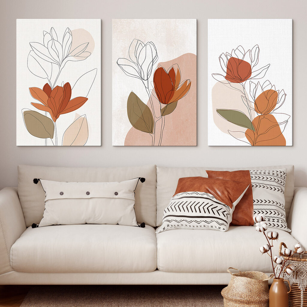 Fiori dai contorni sottili in un ambiente