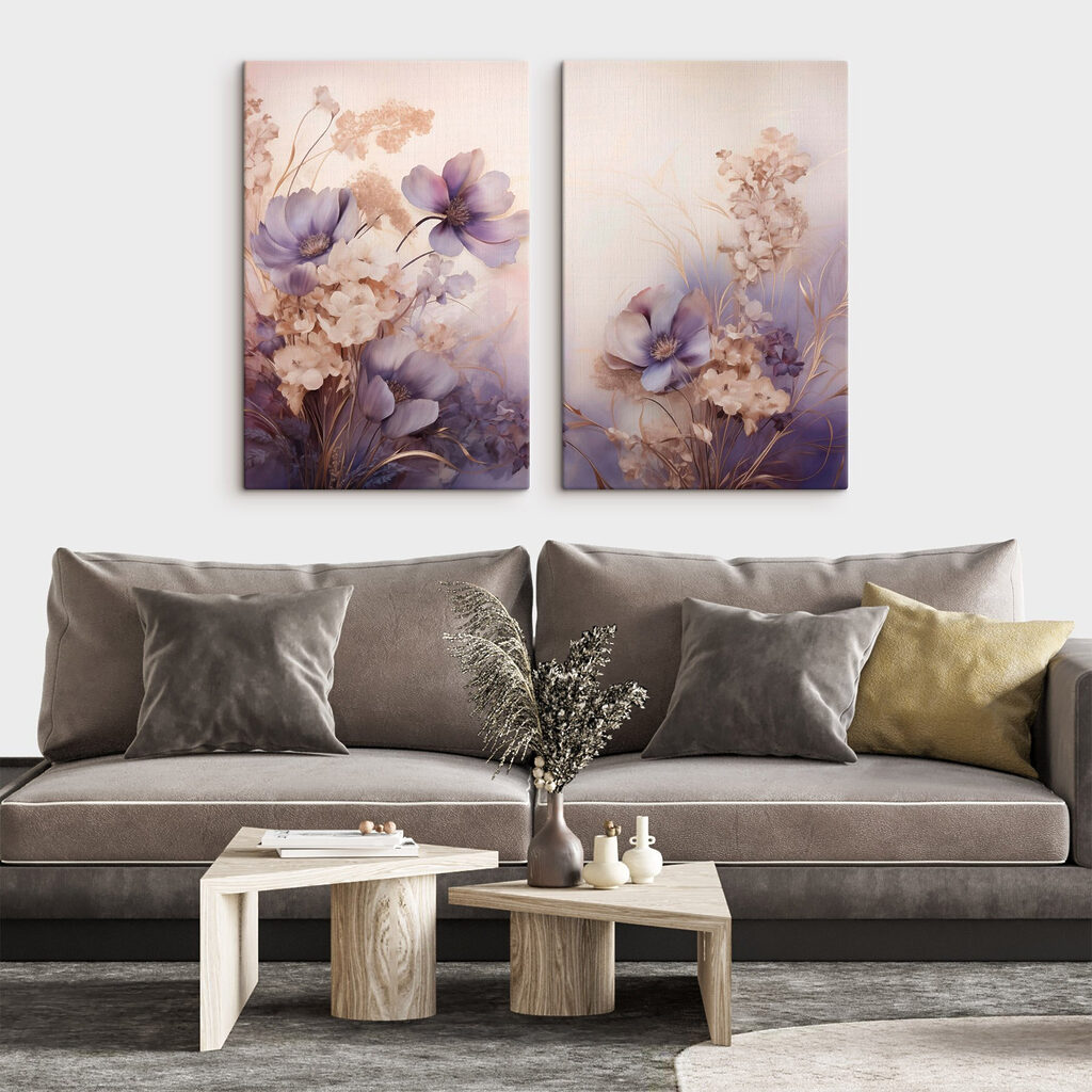 Fiori lilla nella foschia in un ambiente