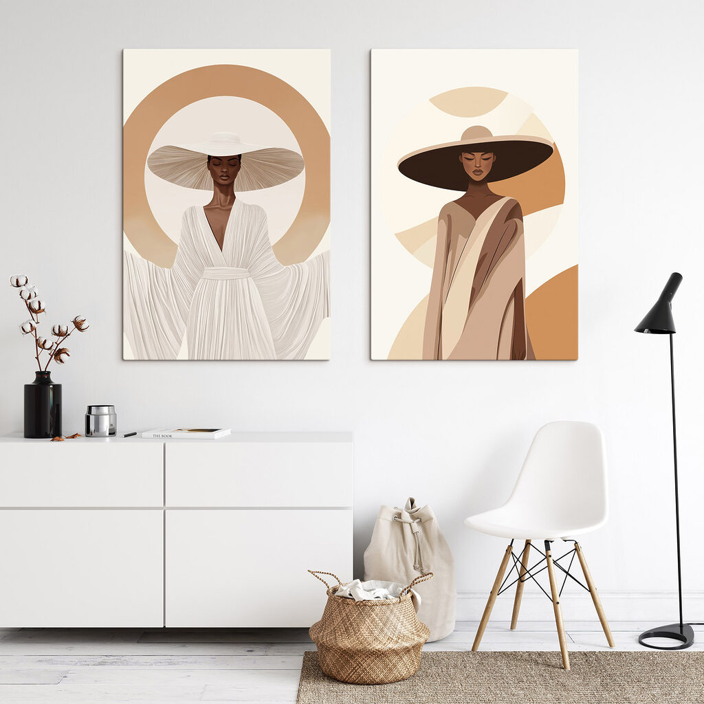 Ombra estiva sotto cappelli in un ambiente