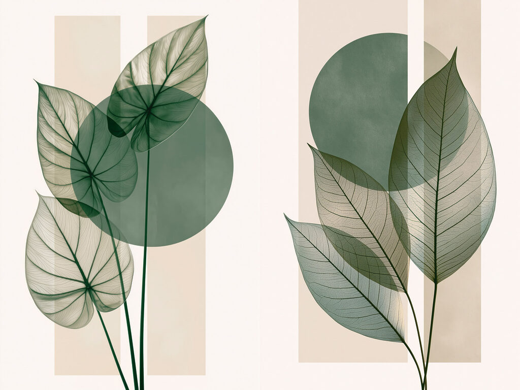 Foglie verdi eleganti — design completo