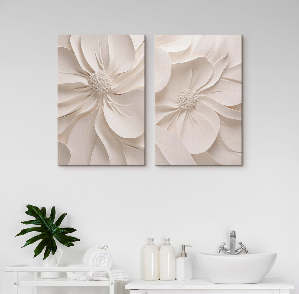 Fiore bianco in rilievo — ambiente 1