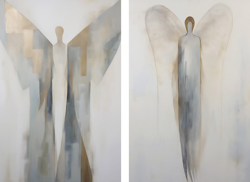Angeli in lunghe pennellate — design completo