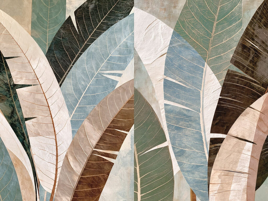 Foglie dai toni tenui — design completo