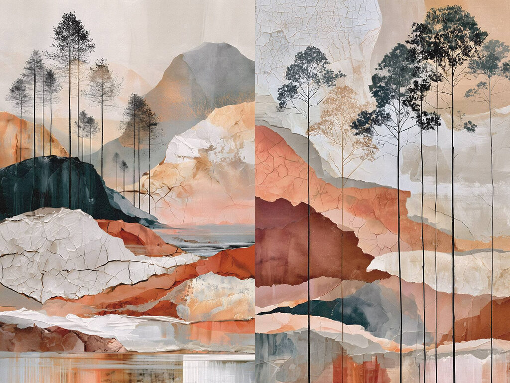 Colline e alberi — design completo