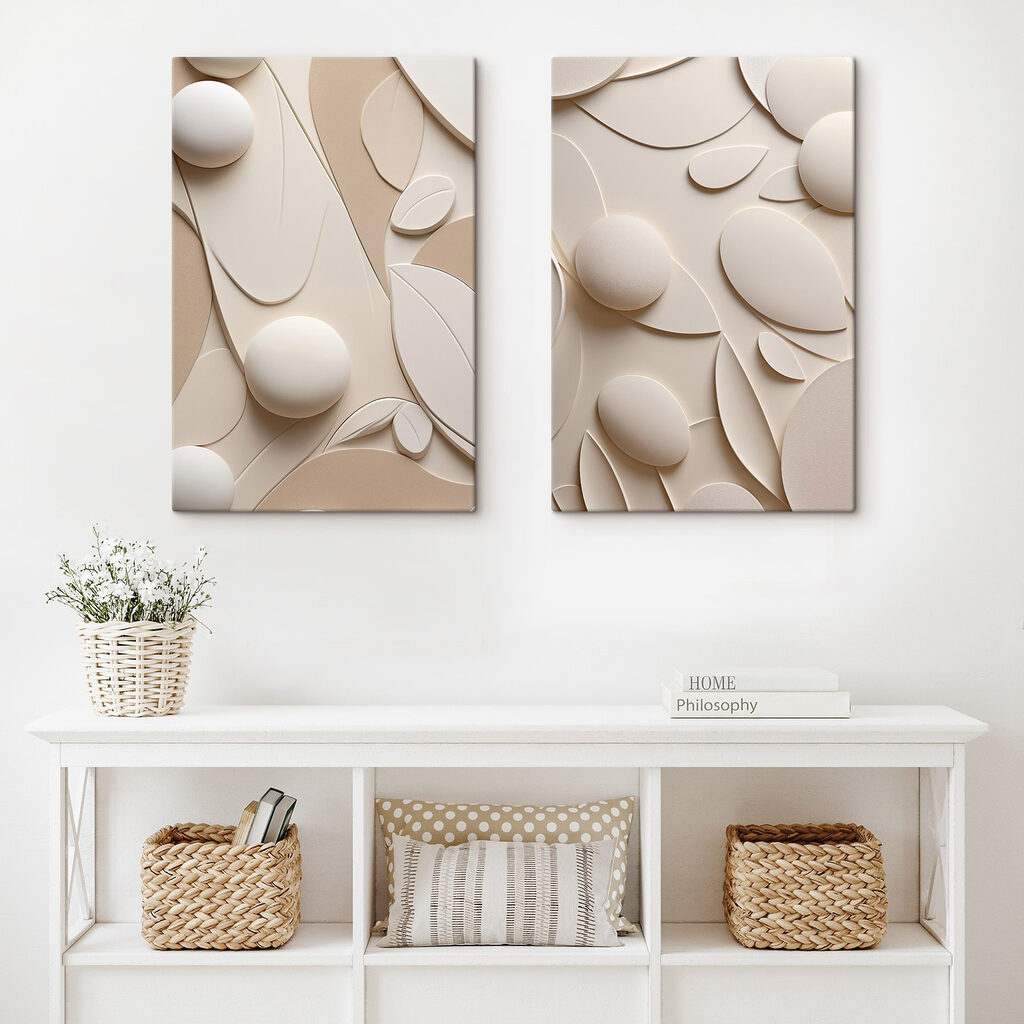 Sfere tra foglie curve — ambiente 2