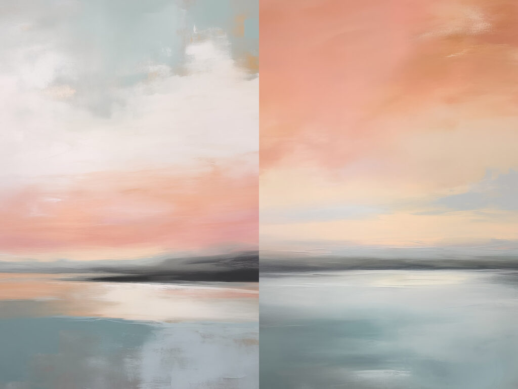 Cielo rosa sull’acqua — design completo