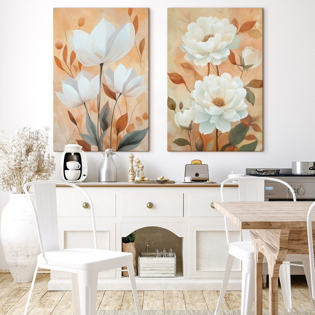 Fiori bianchi su arancio — ambiente 2