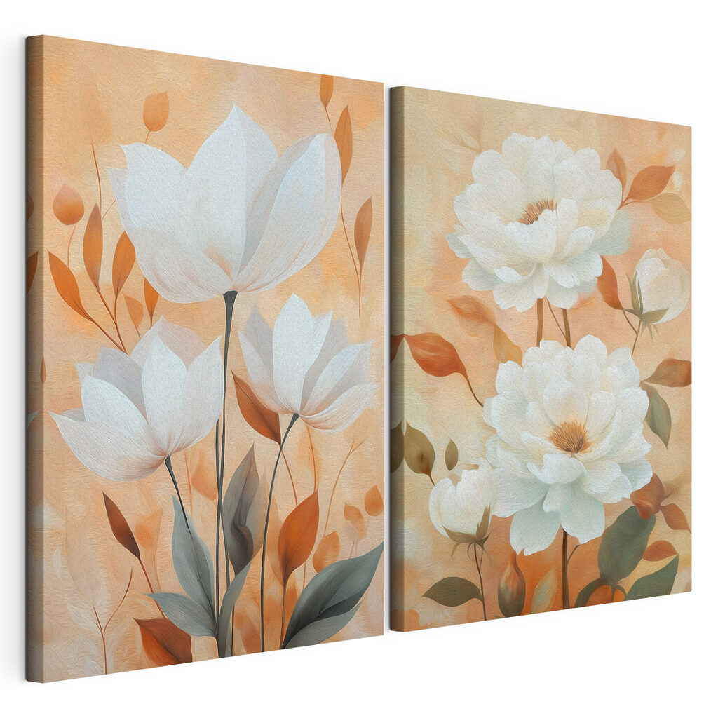 Fiori bianchi su arancio — vista del prodotto