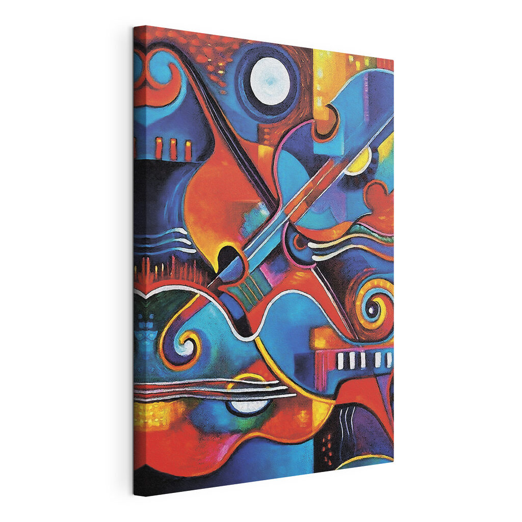 Musica a colori, tela tesa e bordo avvolto