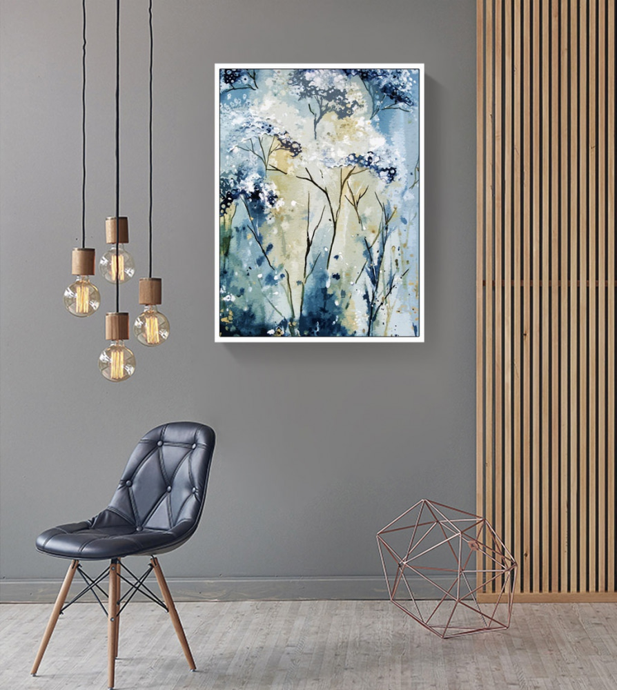 Fioritura blu, steli sottili — ambiente 3