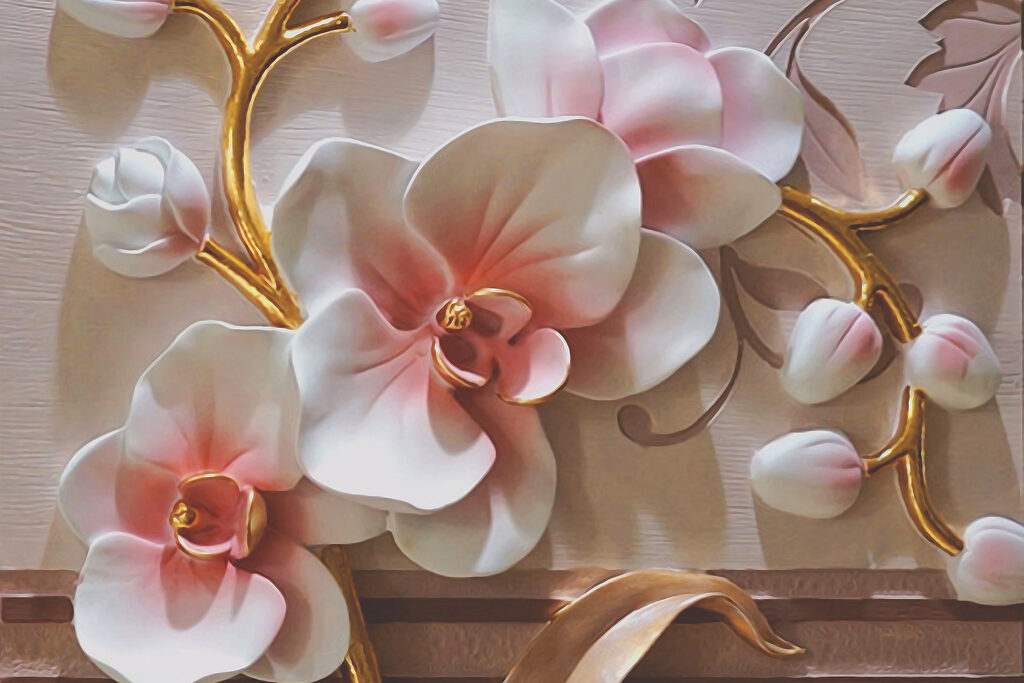 Orchidee alla luce rosa — design completo