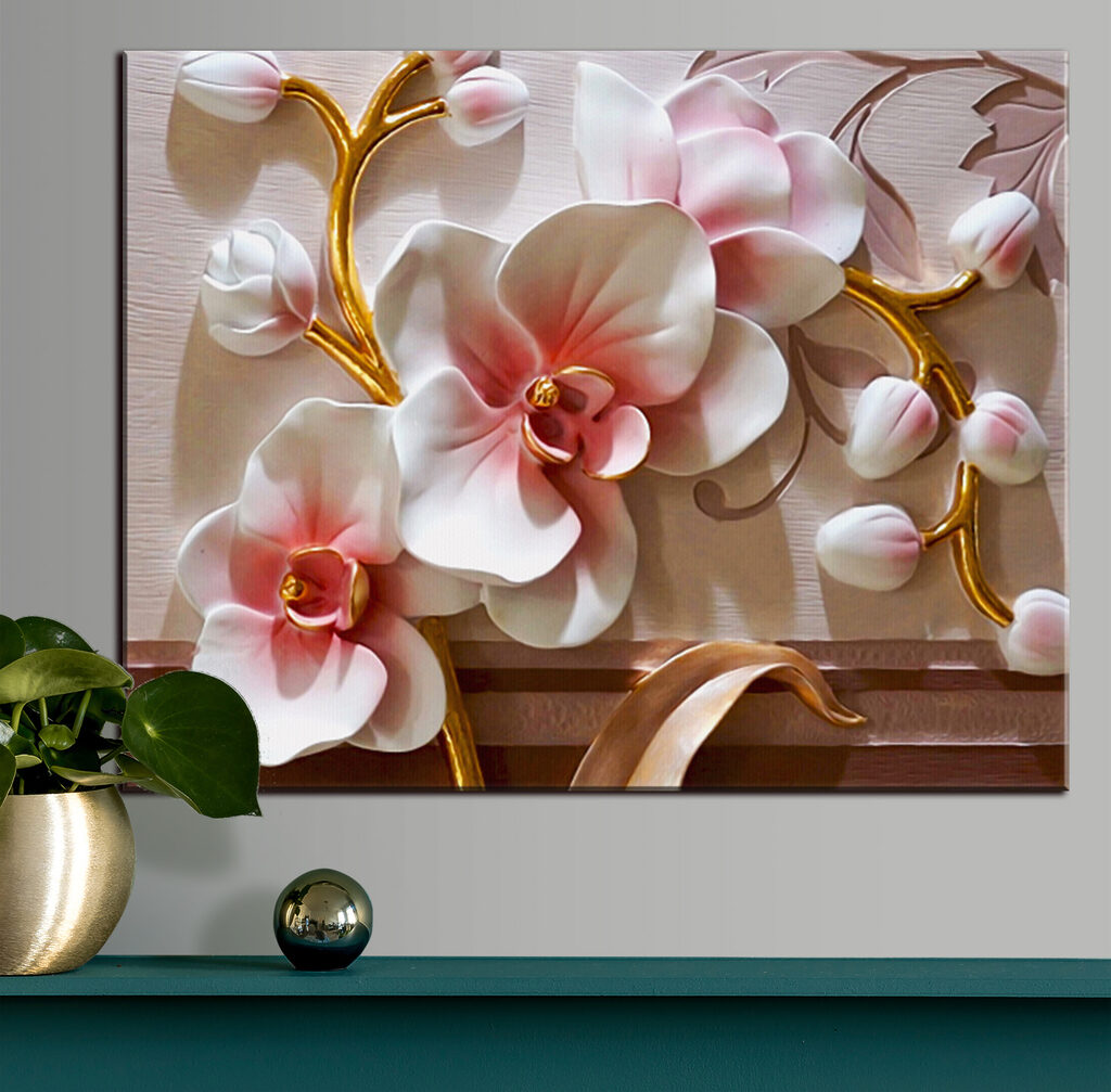 Orchidee alla luce rosa — ambiente 1