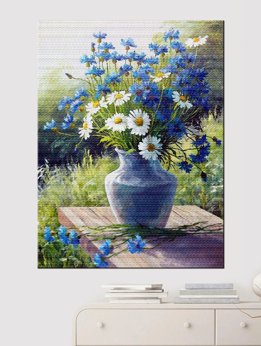 Fiori blu in vaso — ambiente 2