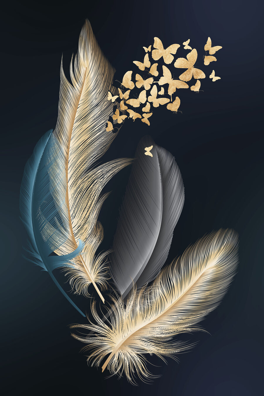 Piume e farfalle — design completo