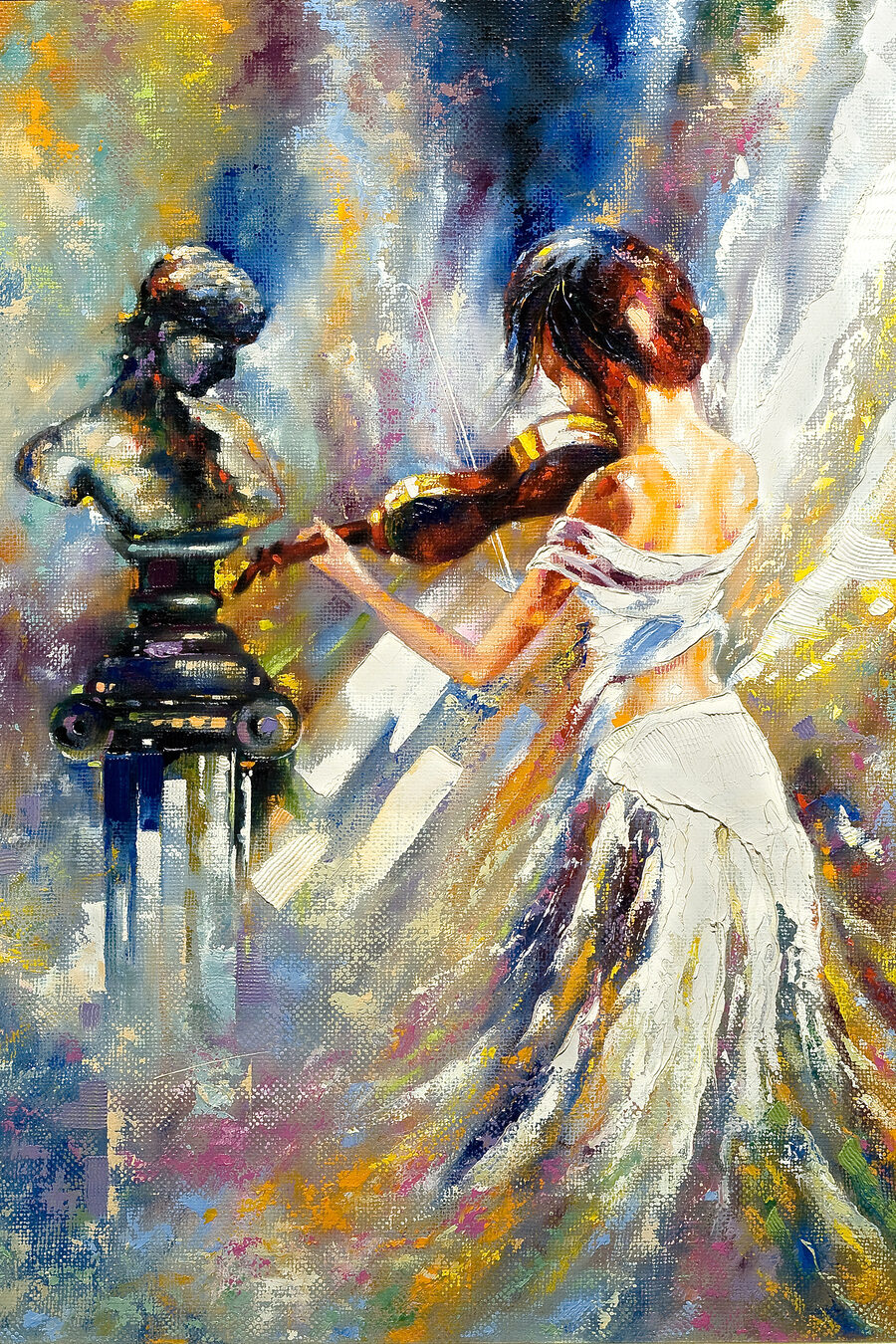 Violinista tra i colori — design completo