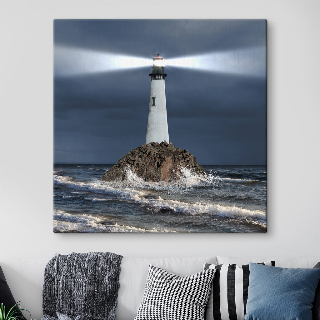 Faro nella tempesta in un ambiente