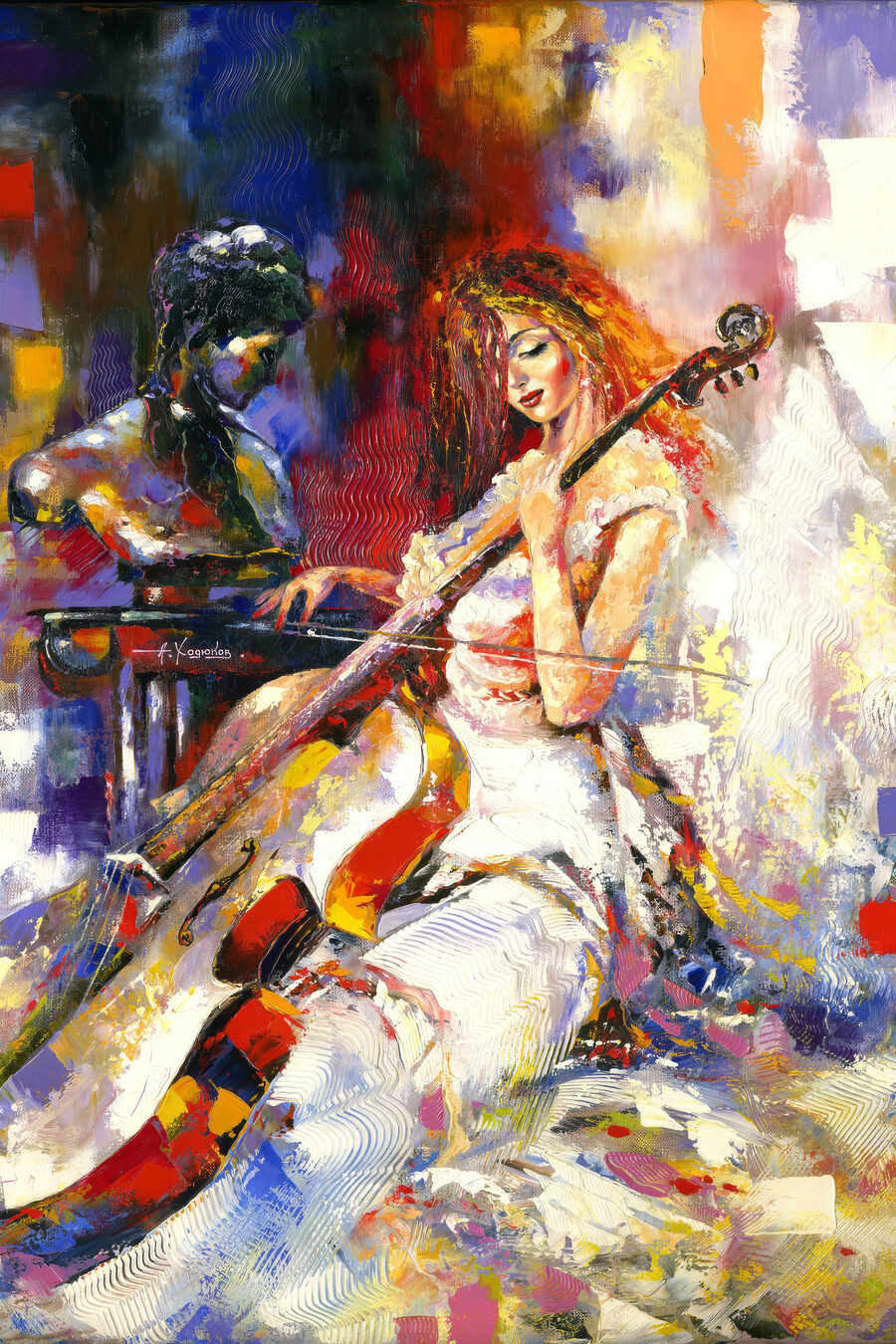 Violoncello in movimento — design completo