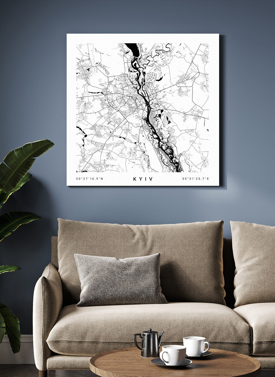 Mappa di Kiev in un ambiente