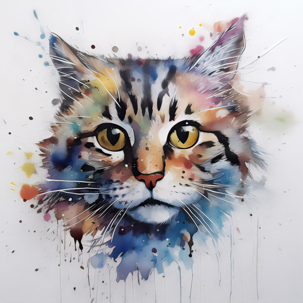 Gattino ad acquerello — design completo