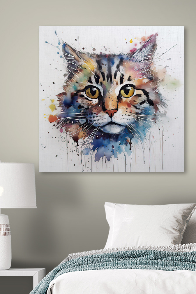 Gattino ad acquerello — ambiente 2