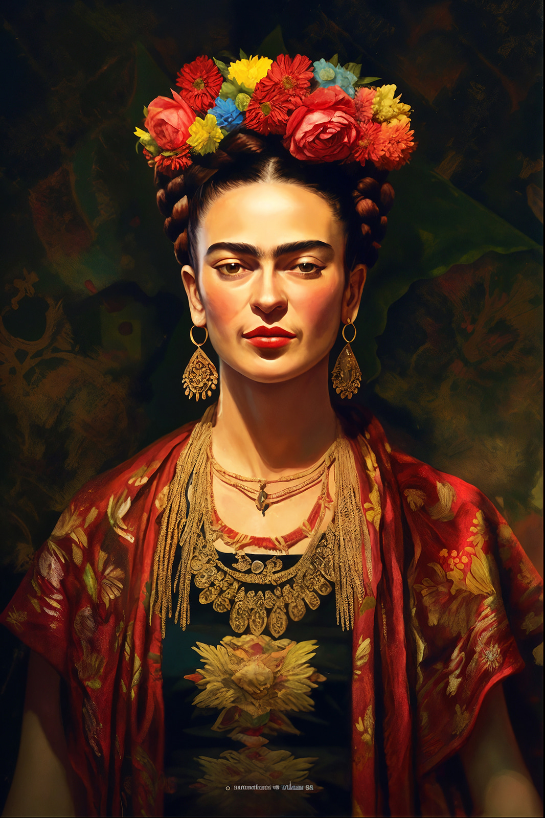 Sguardo caldo tra fiori — design completo