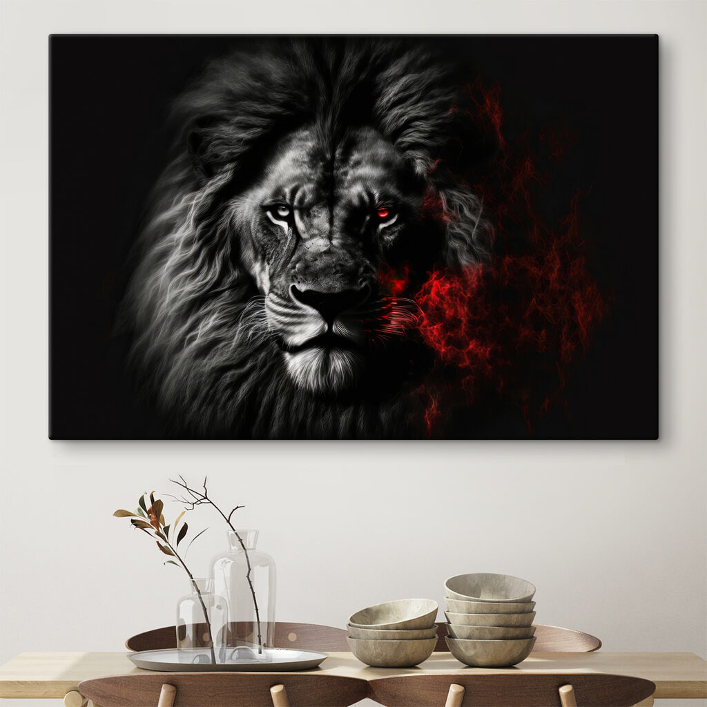 Leone nel bagliore rosso — ambiente 5