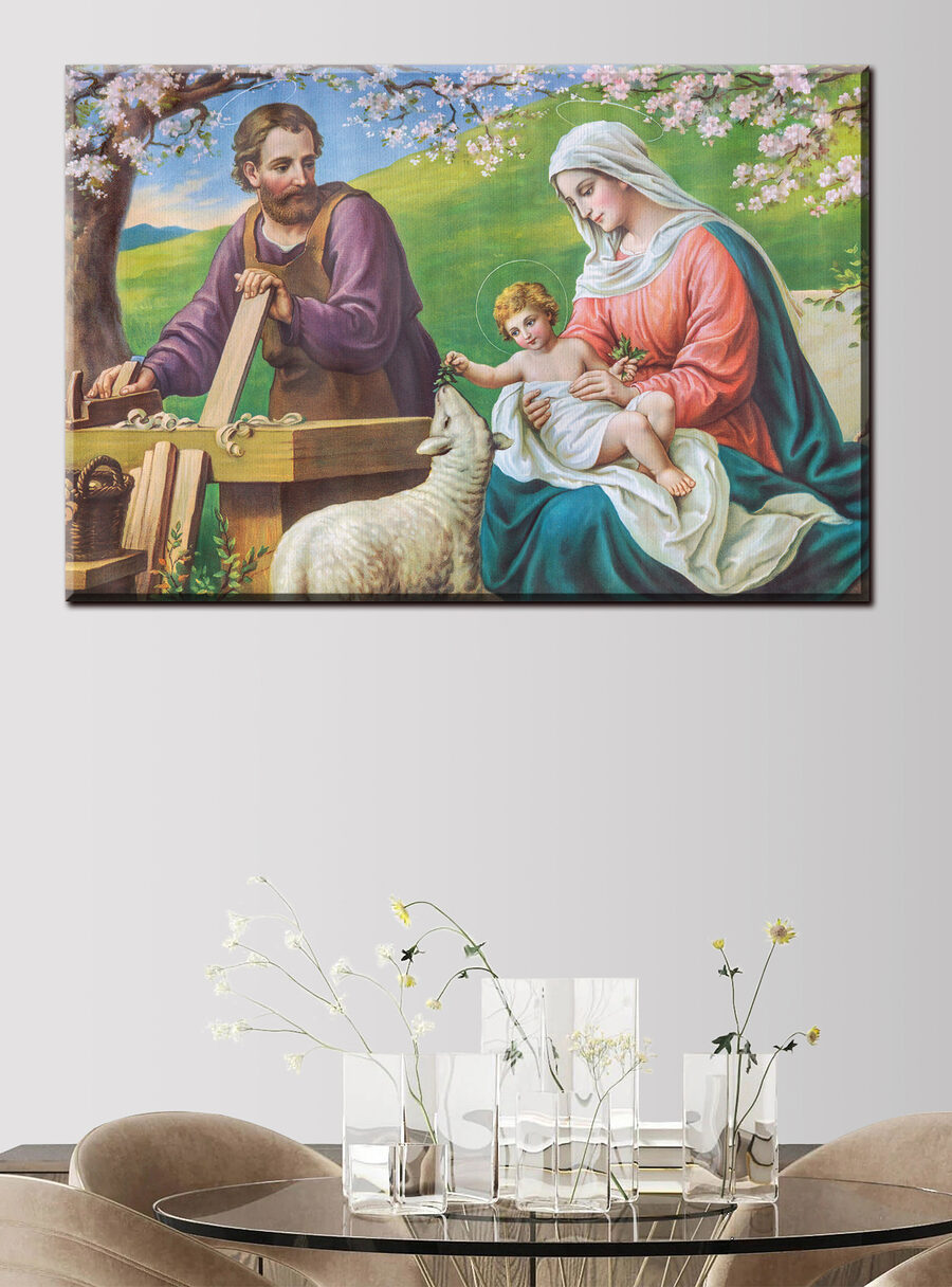 Famiglia sotto la fioritura in un ambiente