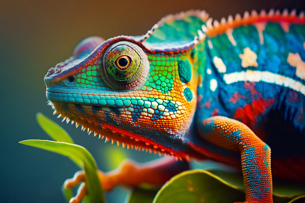 Camaleonte a pieni colori — design completo