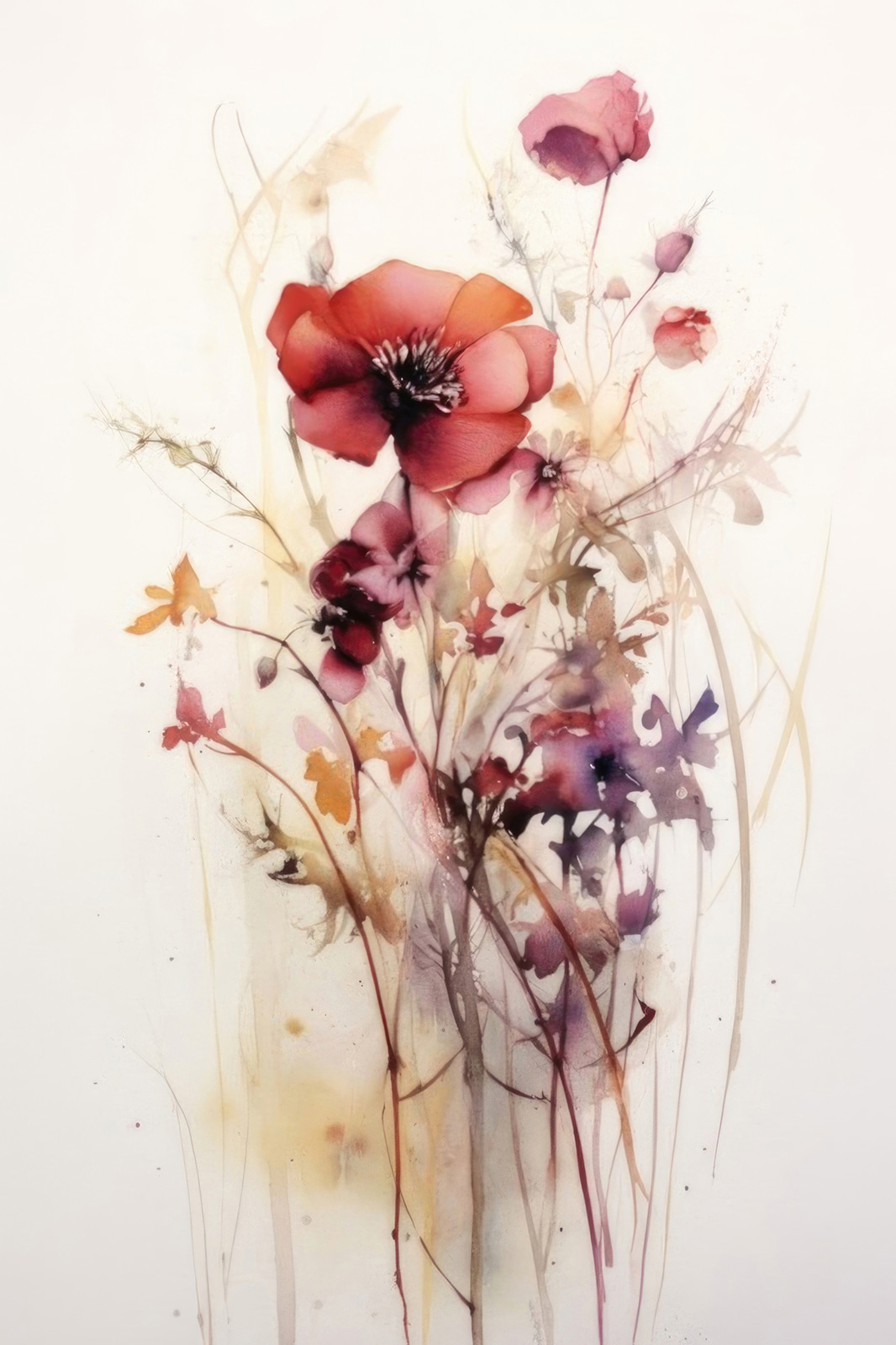 Fiori rossi su bianco — design completo