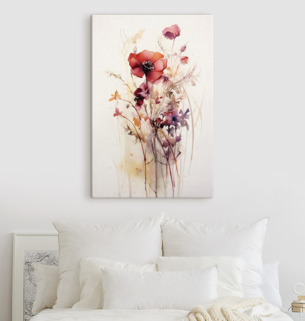 Fiori rossi su bianco — ambiente 3