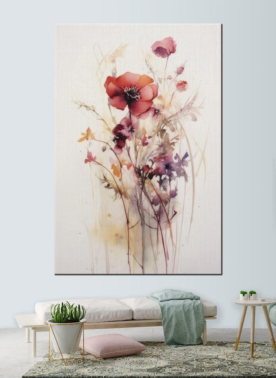 Fiori rossi su bianco — ambiente 2