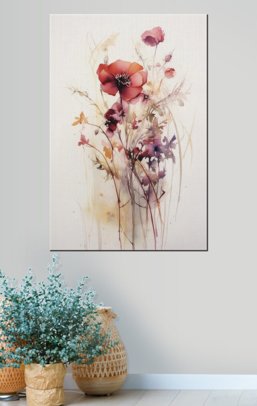 Fiori rossi su bianco — ambiente 1