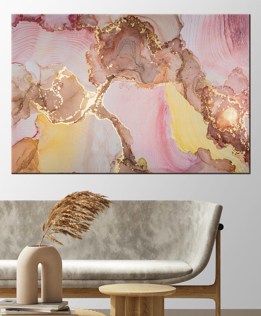 Venature rosa, bordi d’oro — ambiente 1