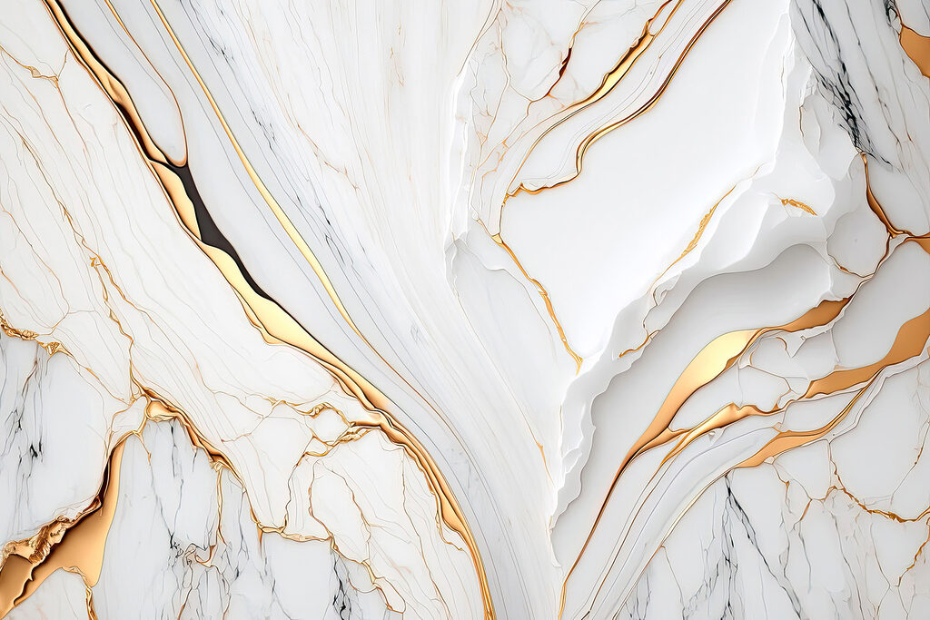 Venature dorate sul bianco — design completo