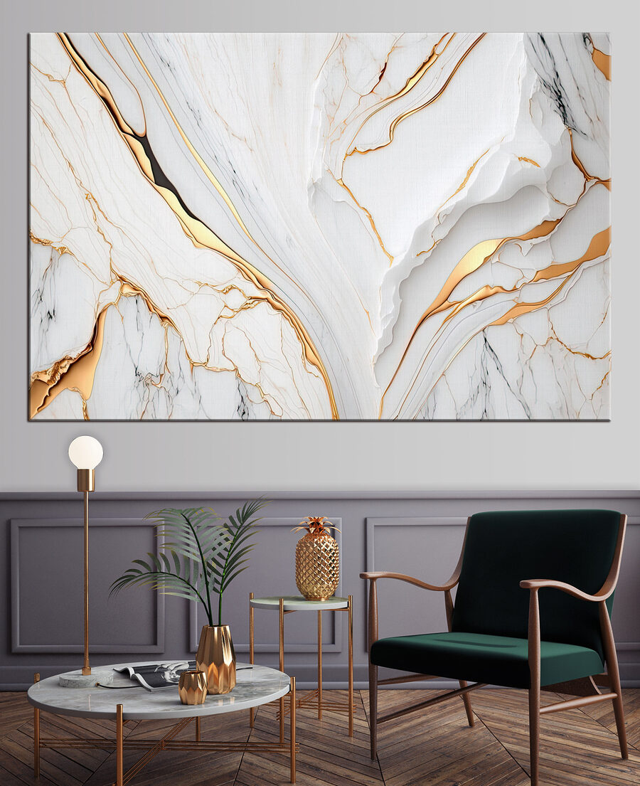 Venature dorate sul bianco — ambiente 1