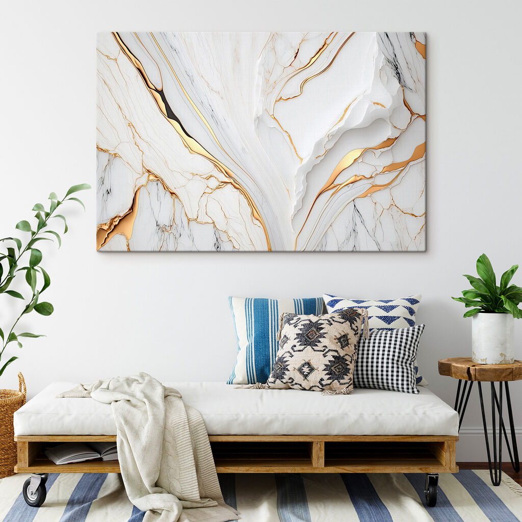 Venature dorate sul bianco — ambiente 5