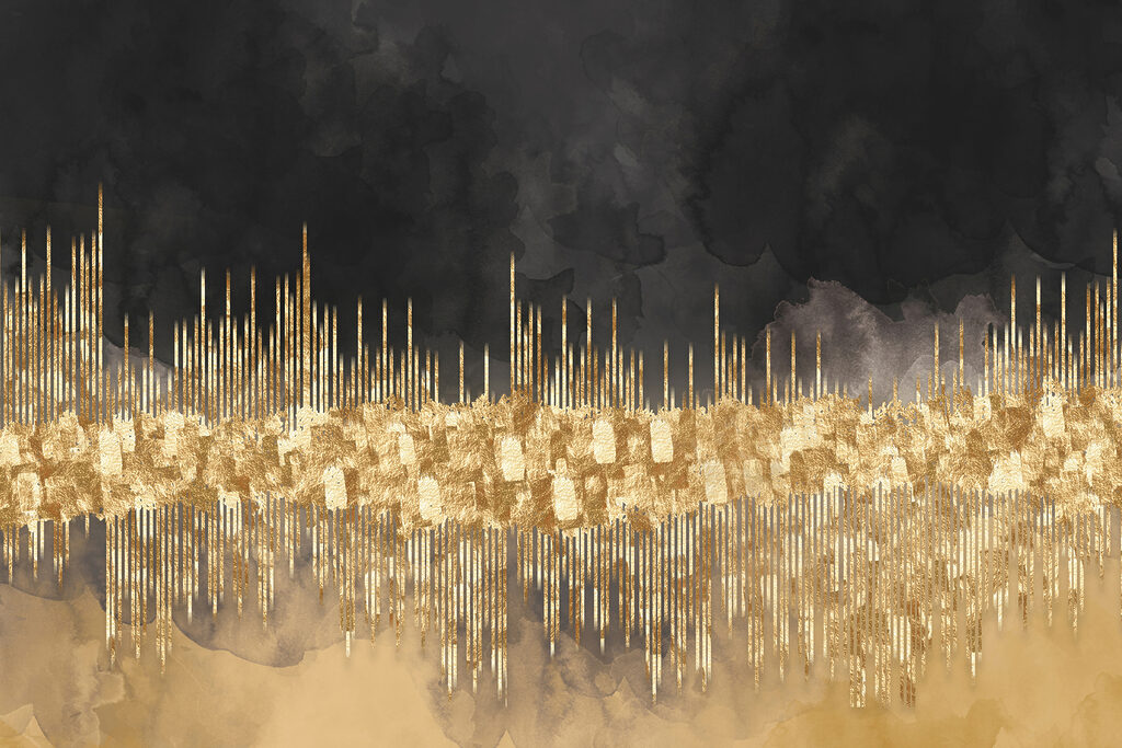 Linee d’oro su nero — design completo