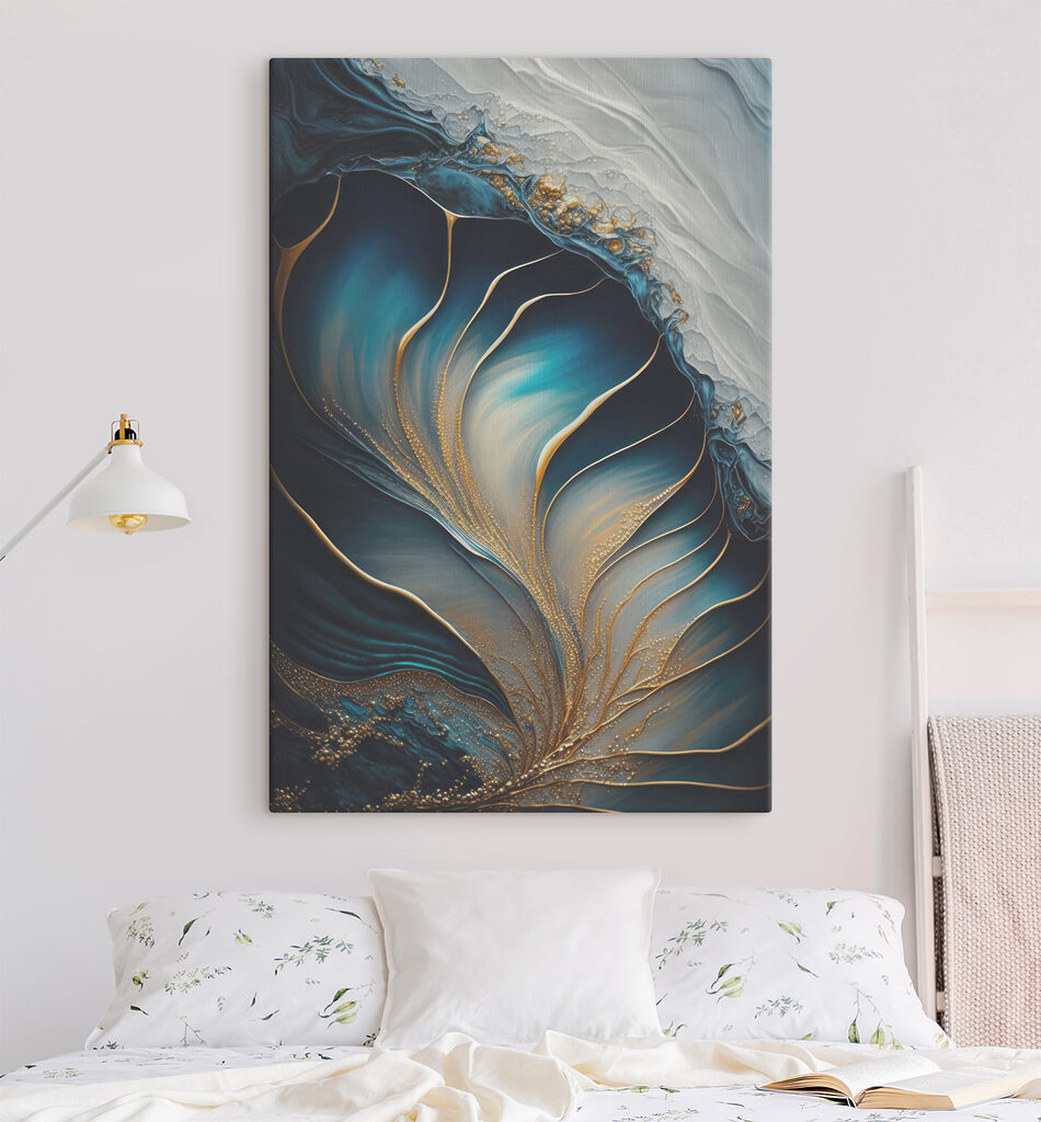 Pieghe blu, nervi d’oro — ambiente 4