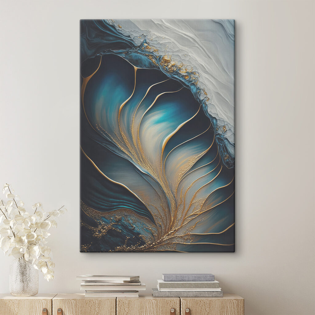 Pieghe blu, nervi d’oro — ambiente 5